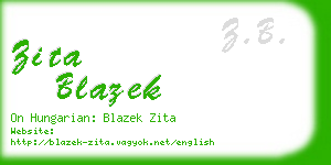 zita blazek business card